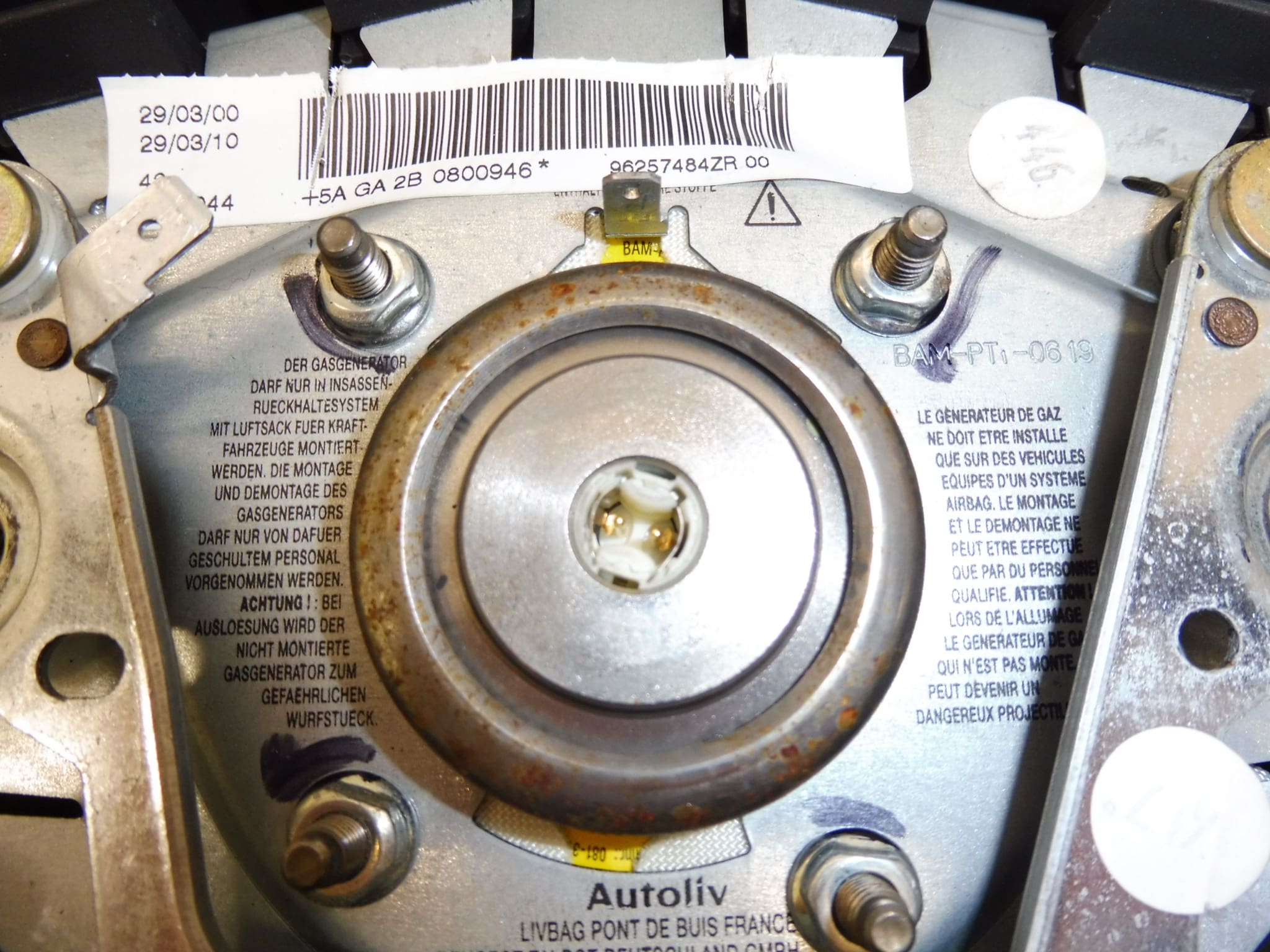 Vozačev zračni jastuk - upravljač Peugeot 206 96257484ZR - Slika 2