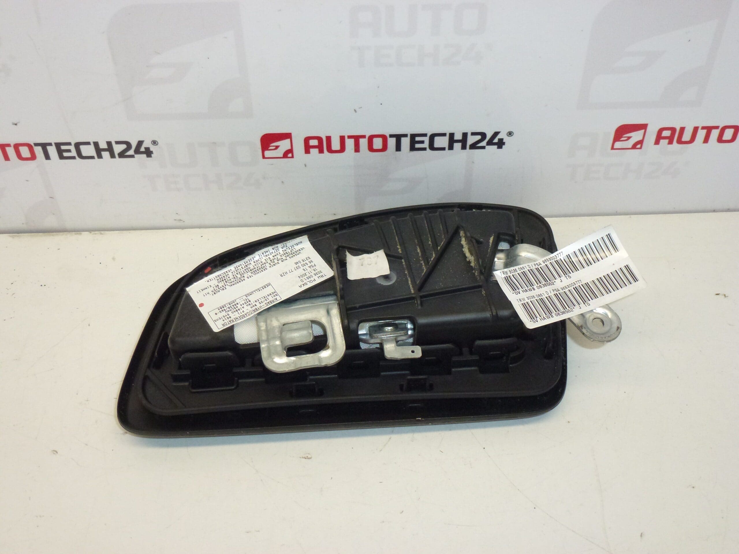 Lijevi bočni zračni jastuk sjedala za Peugeot 307, 9653003777, 8216FT, 8216LR - Slika 2